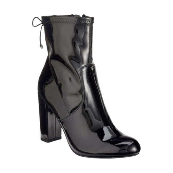 Black Patent Ankle Heel Boots - Picture 1 of 7